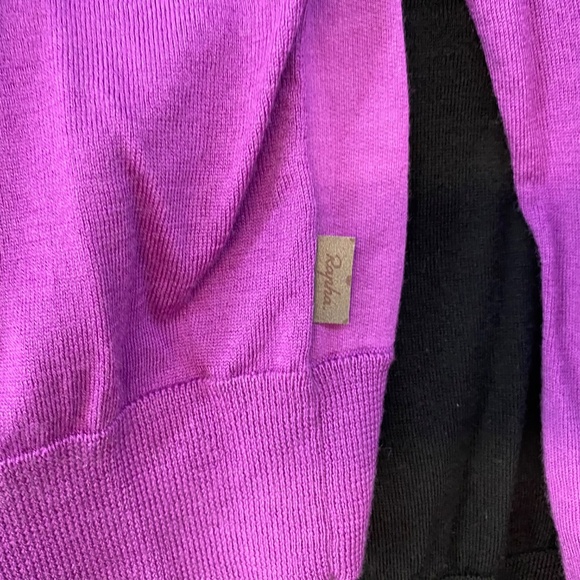 Rapha Breton Sweater Size M TWO SWEATERS Purple Black Striped Zip Pocket - Picture 3 of 13